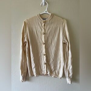 Vintage Ballantyne of Peebles Cream‎ Knit Sweater 100% pure cashmere